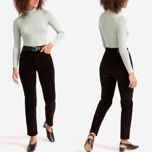 Everlane Baby Cord Cheeky Corduroy Pants Straight Leg Black 26 Preppy Minimalist